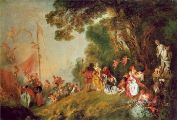 Clásico Painting - Peregrinación a Cythera Jean Antoine Watteau clásico rococó